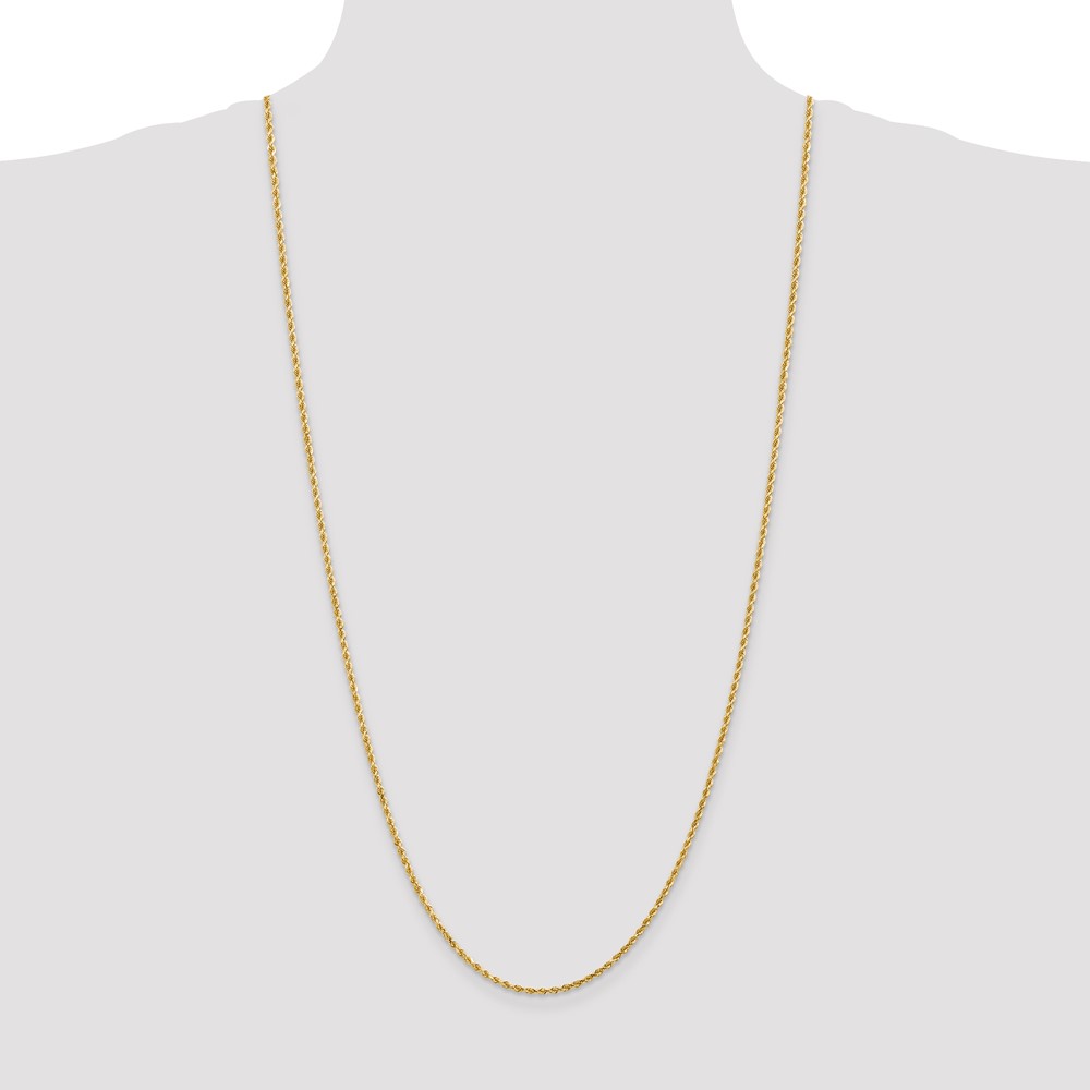 14K 30 inch 2mm Diamond-cut Rope with Lobster Clasp Chain (016L-30)