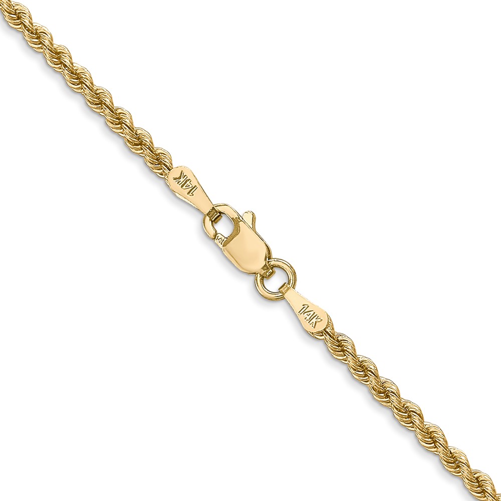 14K 16 inch 2.25mm Regular Rope with Lobster Clasp Chain (016S-16)