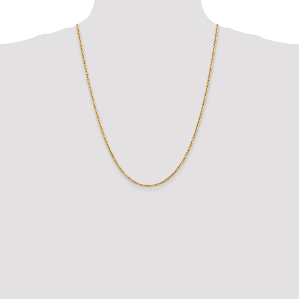 14K 24 inch 2.25mm Regular Rope with Lobster Clasp Chain (016S-24)