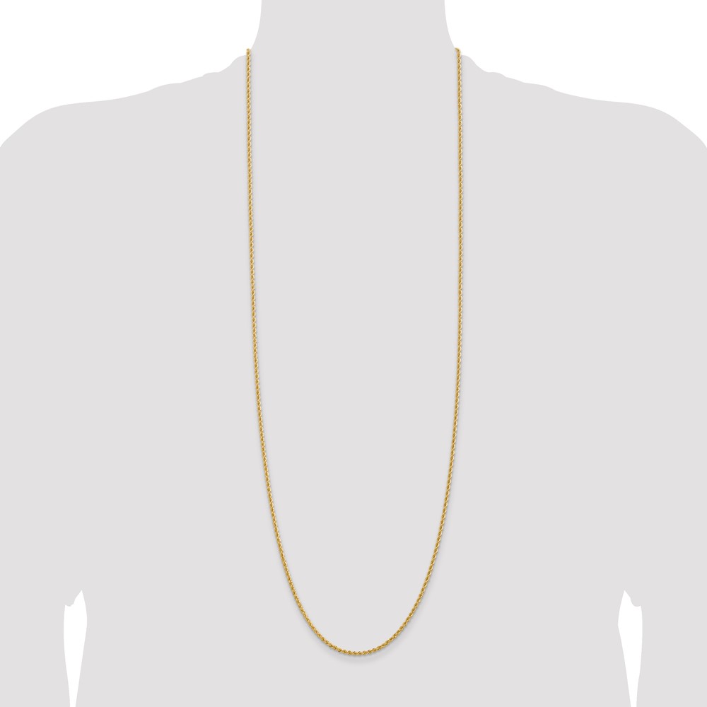 14K 36 inch 2.25mm Regular Rope with Lobster Clasp Chain (016S-36)