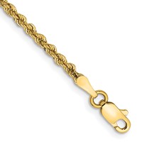 14K 2.25mm Yellow Gold Regular Rope Chain with Lobster Clasp - 7in view 1