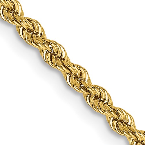 14K 24 inch 2.25mm Regular Rope with Lobster Clasp Chain