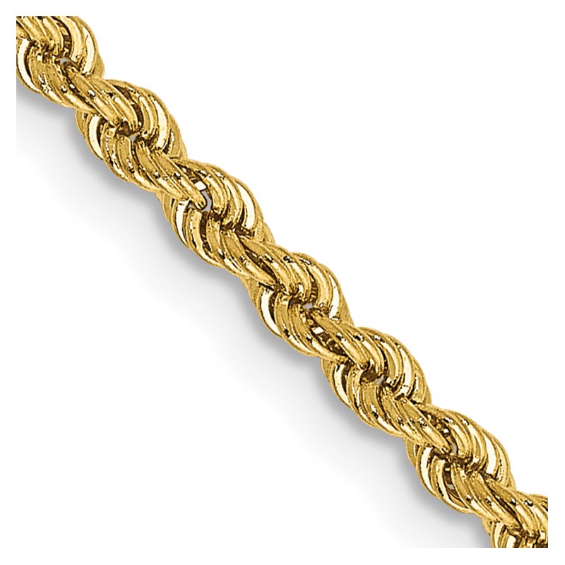 14K 24 inch 2.25mm Regular Rope with Lobster Clasp Chain