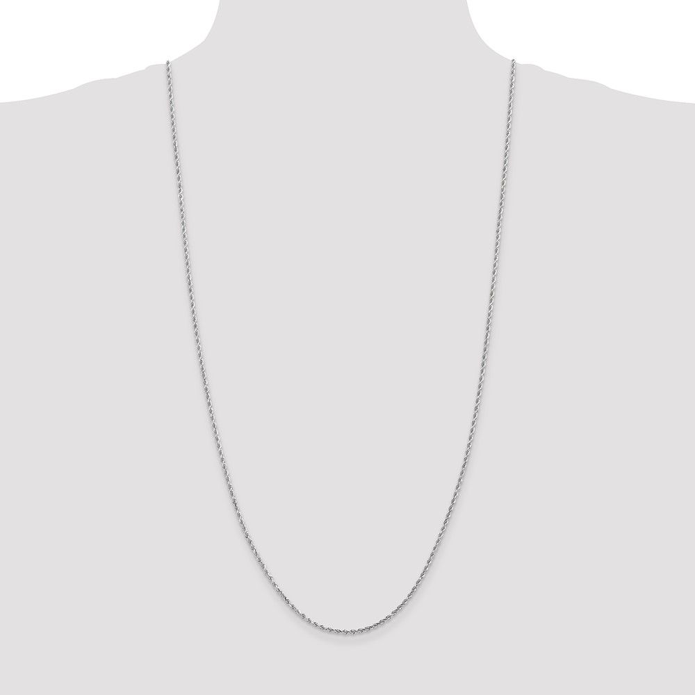 10k White Gold 2mm Diamond-cut Rope Chain (10K016W-30)