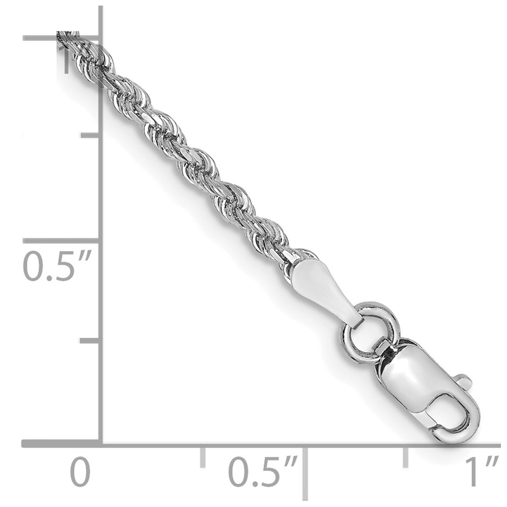 10k White Gold 2mm Diamond-cut Rope Chain (10K016W-7)