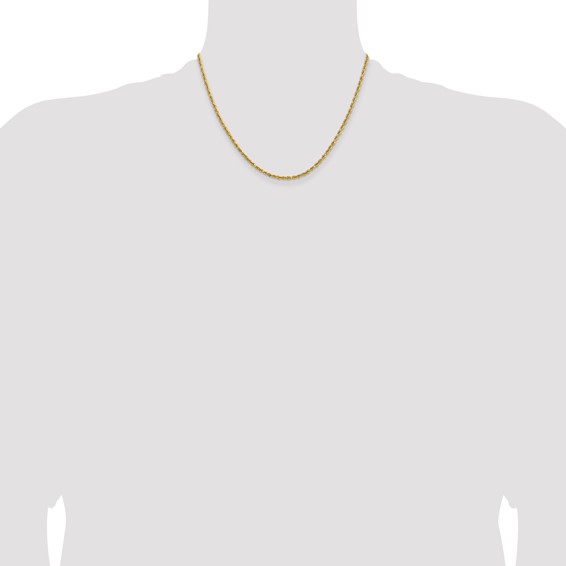 14k 2.3mm Lightweight D/C Rope with Lobster Clasp Chain