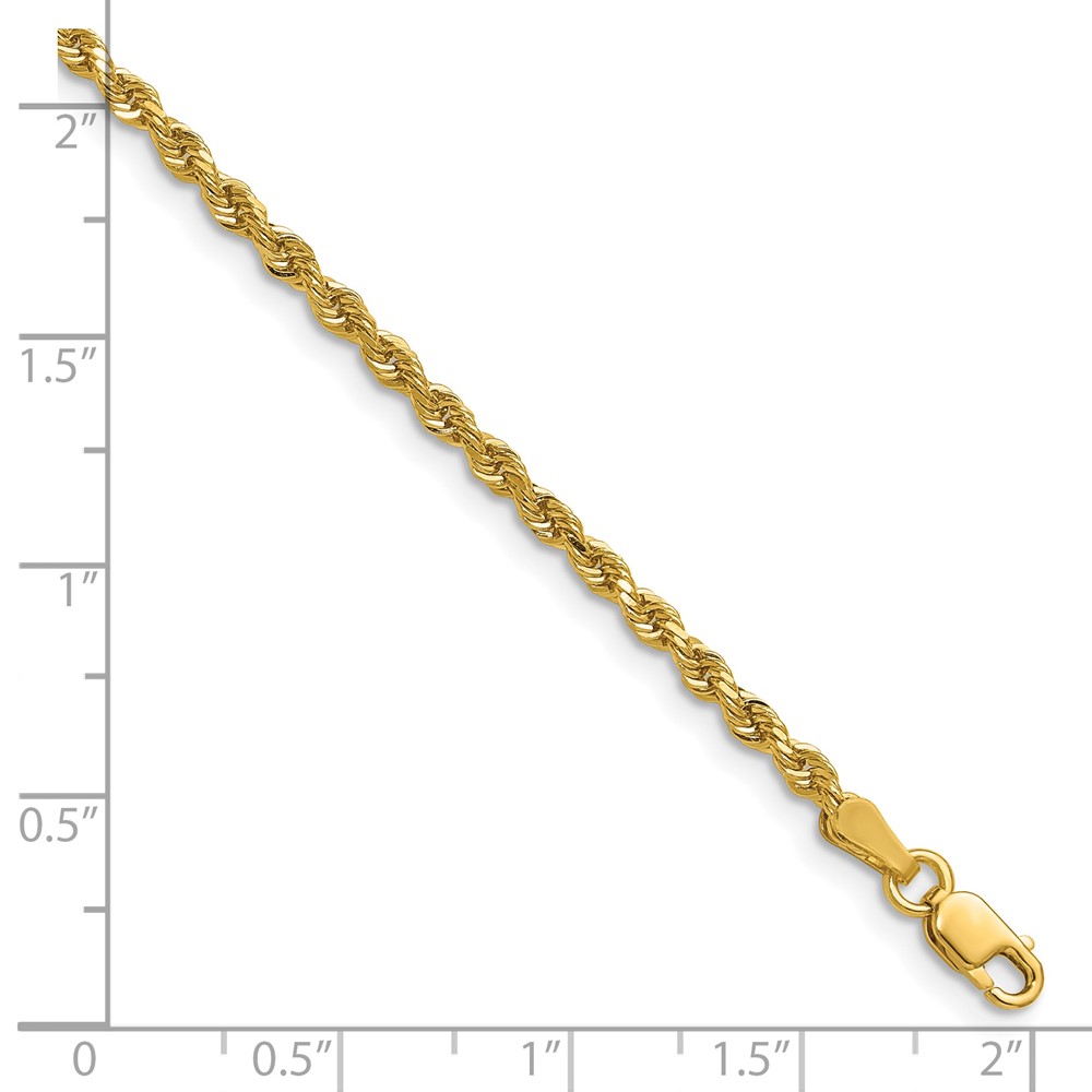14K 16 inch 2.25mm Diamond-cut Rope with Lobster Clasp Chain (018L-16)