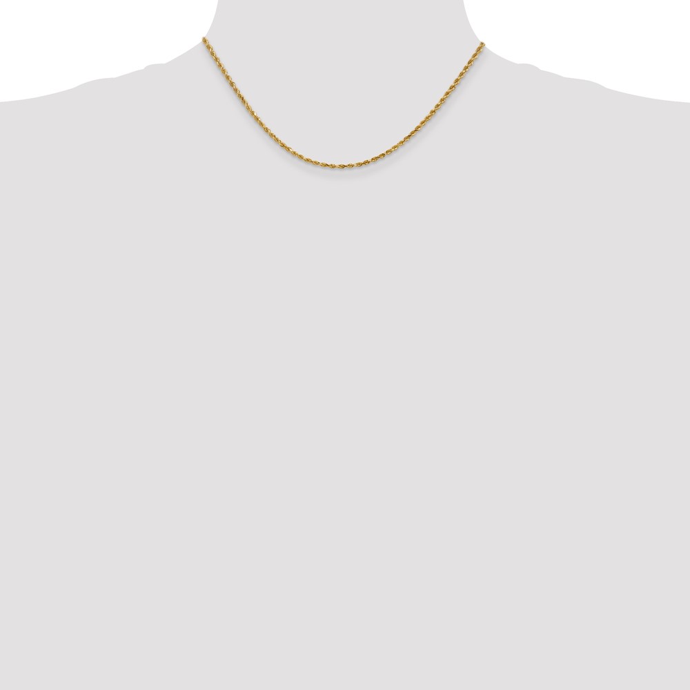 14K 16 inch 2.25mm Diamond-cut Rope with Lobster Clasp Chain (018L-16)