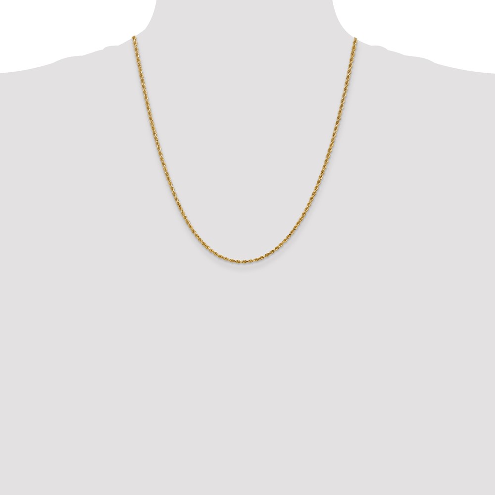 14K 22 inch 2.25mm Diamond-cut Rope with Lobster Clasp Chain (018L-22)