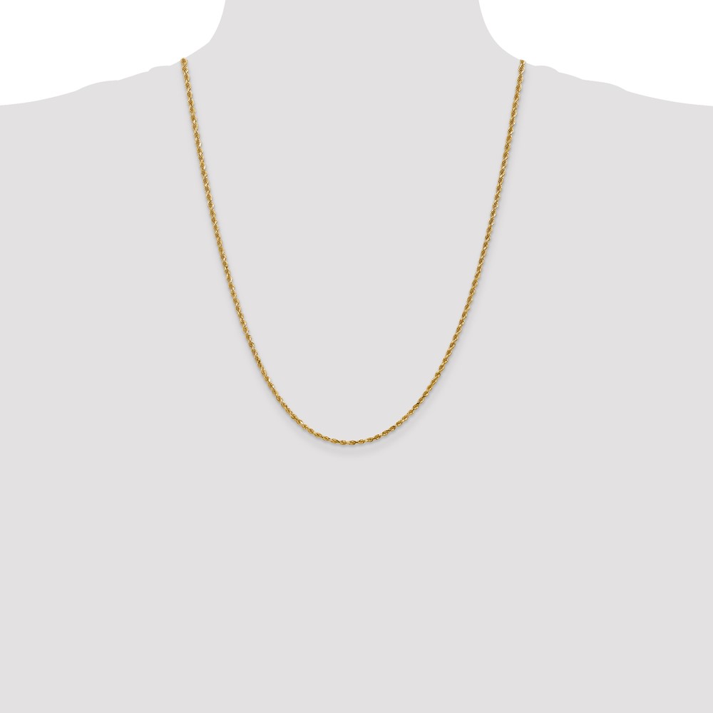 14K 24 inch 2.25mm Diamond-cut Rope with Lobster Clasp Chain (018L-24)