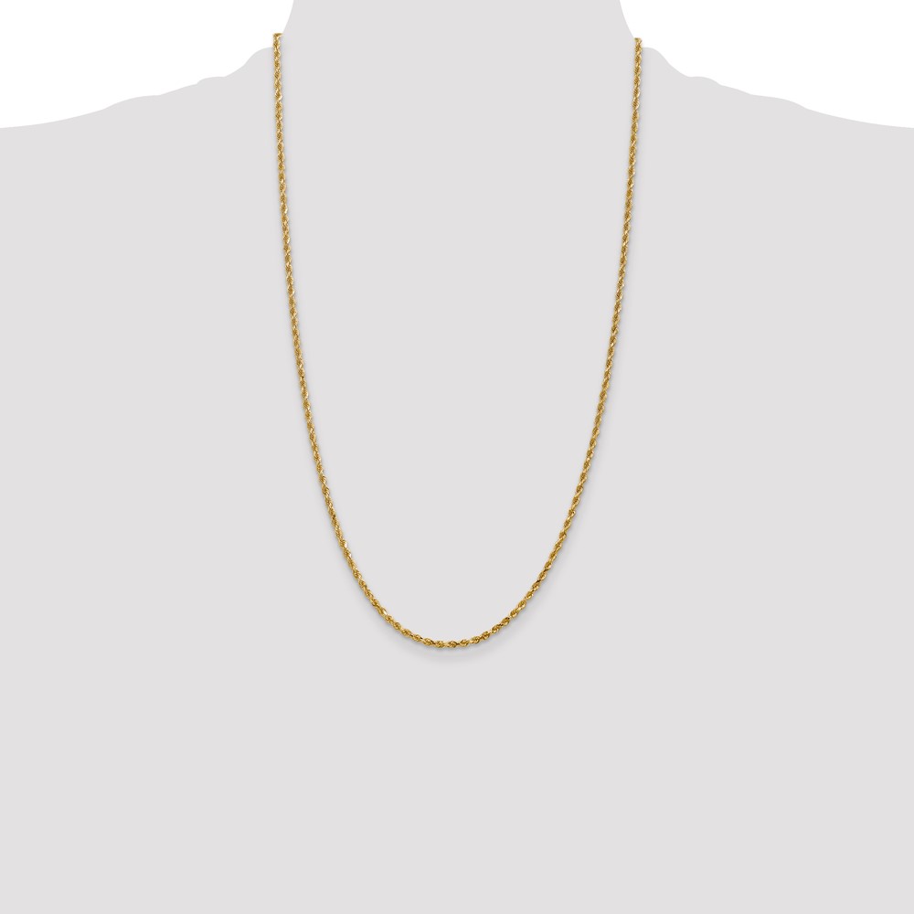 14K 26 inch 2.25mm Diamond-cut Rope with Lobster Clasp Chain (018L-26)