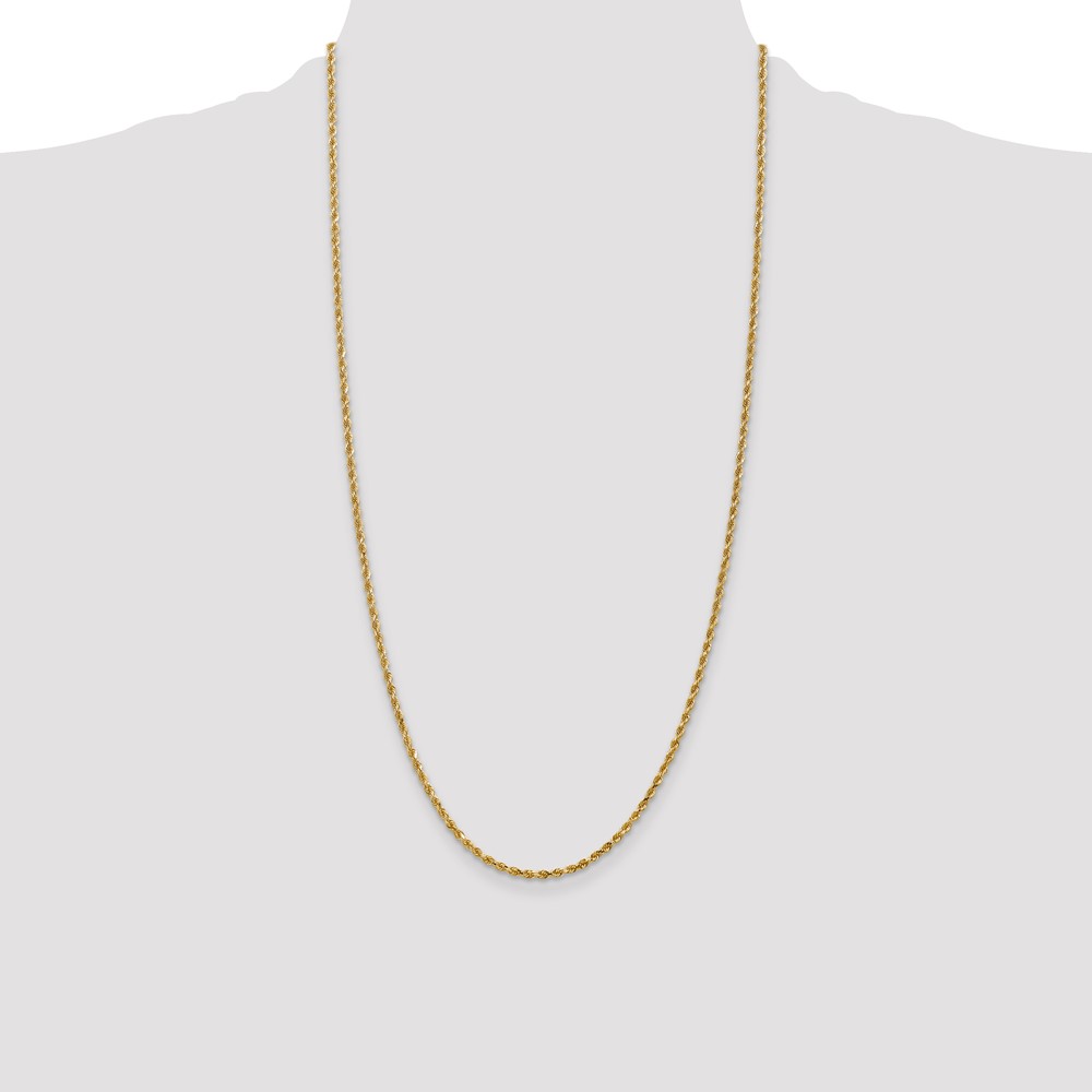 14K 28 inch 2.25mm Diamond-cut Rope with Lobster Clasp Chain (018L-28)