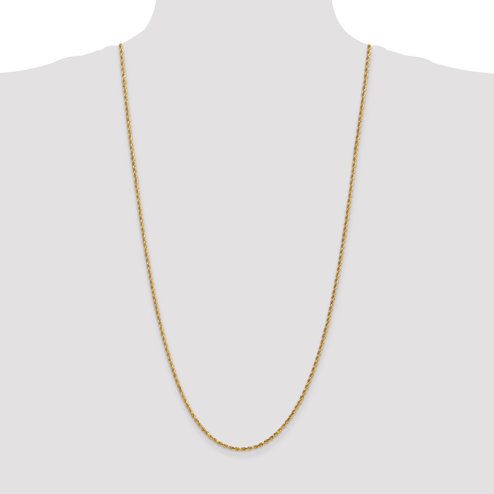 14K 30 inch 2.25mm Diamond-cut Rope with Lobster Clasp Chain (018L-30)