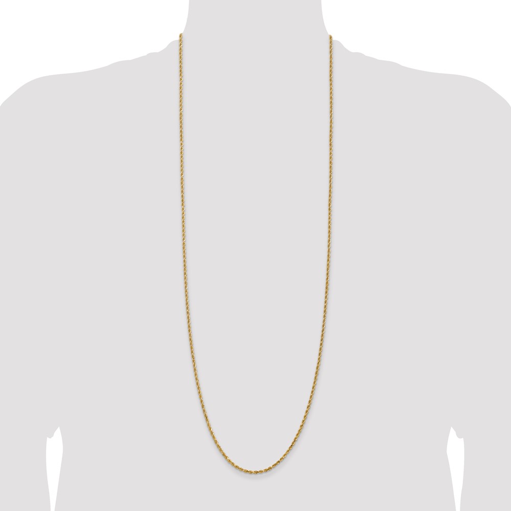 14K 36 inch 2.25mm Diamond-cut Rope with Lobster Clasp Chain (018L-36)