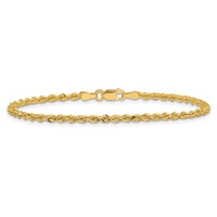 14K 2.25mm Yellow Gold Diamond-cut Rope Chain with Lobster Clasp, 7" view 4