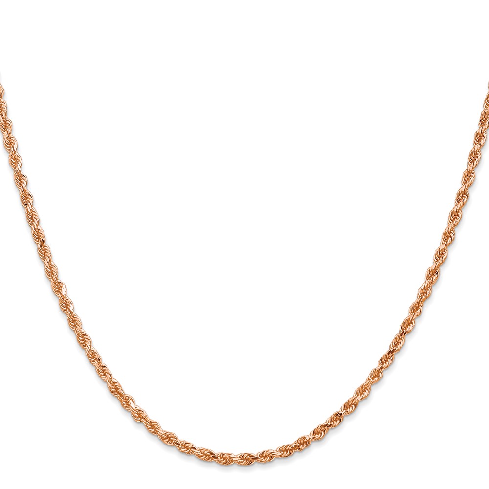 14K Rose Gold 18 inch 2.25mm Diamond-cut Rope with Lobster Clasp Chain (018R-18)