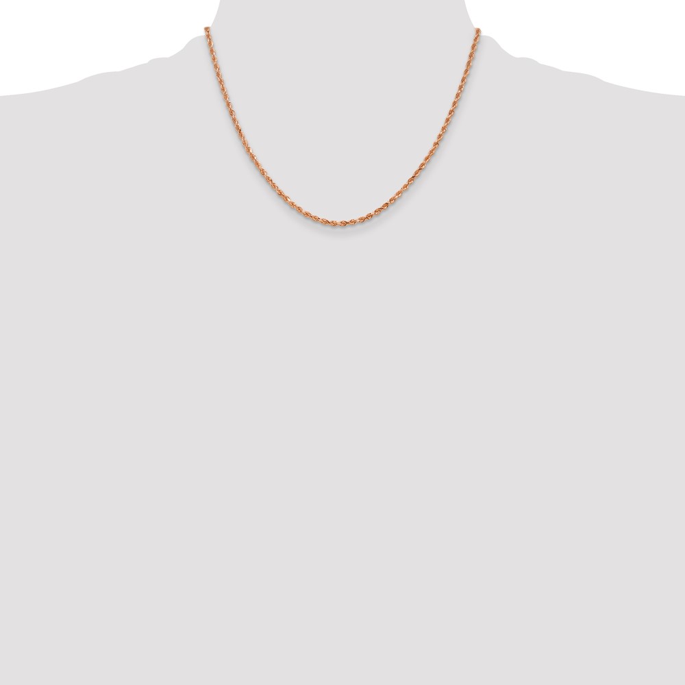 14K Rose Gold 18 inch 2.25mm Diamond-cut Rope with Lobster Clasp Chain (018R-18)