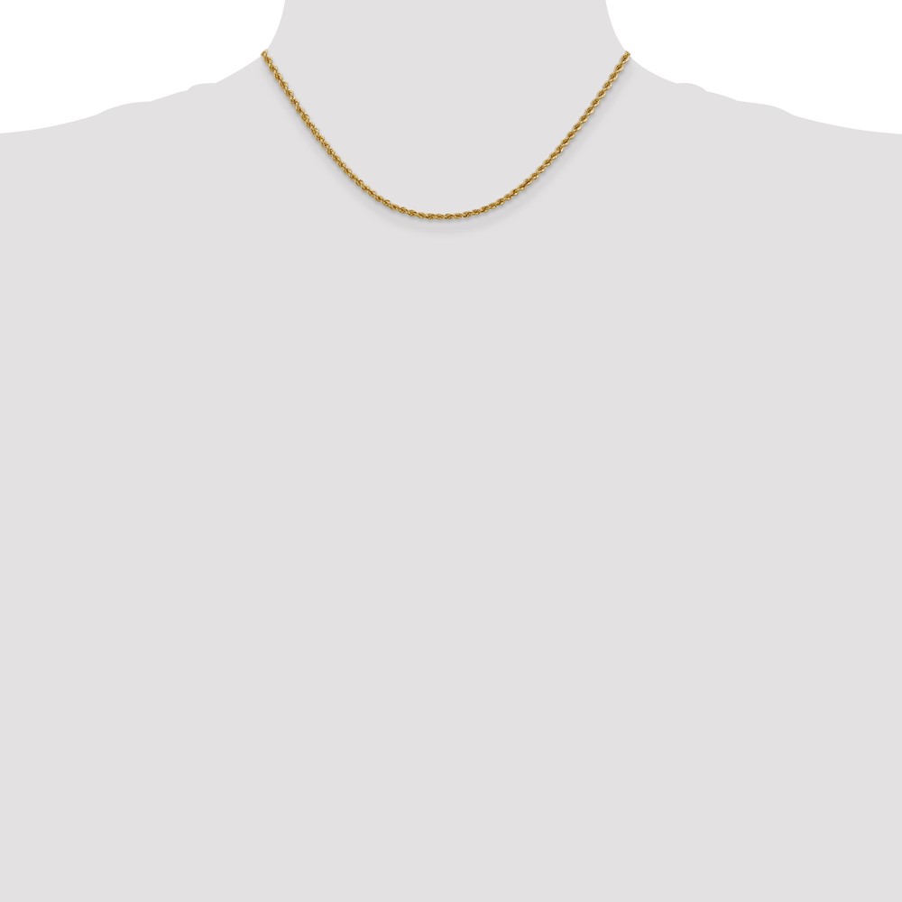 14K 16 inch 2.5mm Regular Rope with Lobster Clasp Chain (018S-16)