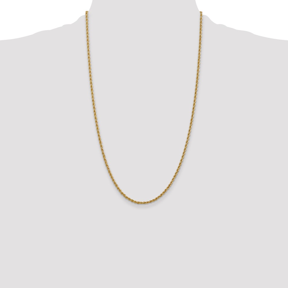 14K 26 inch 2.5mm Regular Rope with Lobster Clasp Chain (018S-26)