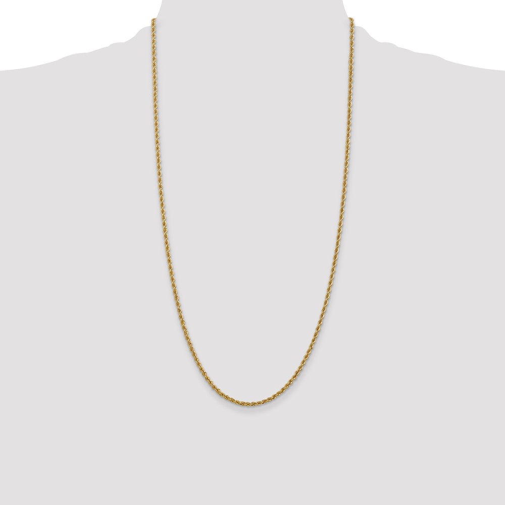 14K 28 inch 2.5mm Regular Rope with Lobster Clasp Chain (018S-28)