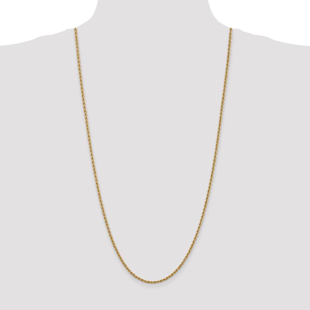 14K 30 inch 2.5mm Regular Rope with Lobster Clasp Chain (018S-30)