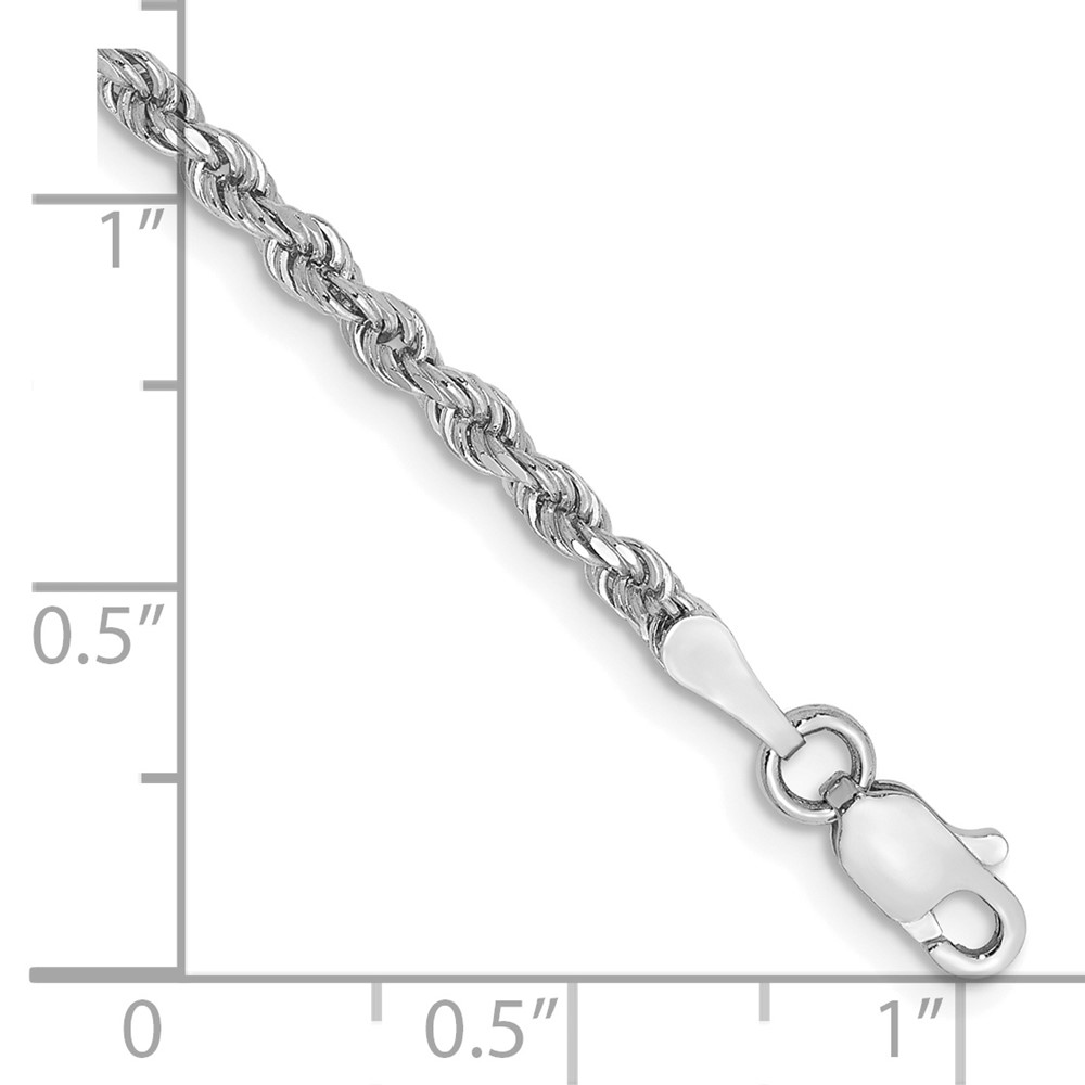 10k White Gold 2.25mm Diamond-cut Rope Chain (10K018W-8)