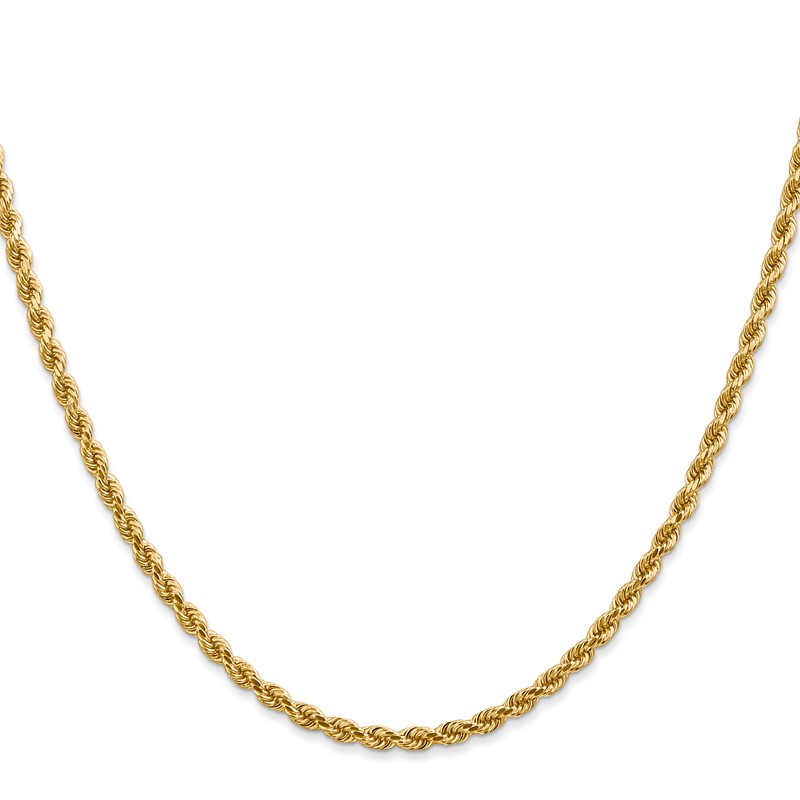14K 36 inch 2.75mm Diamond-cut Rope with Lobster Clasp Chain