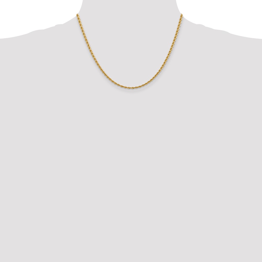14K 18 inch 2.75mm Diamond-cut Rope with Lobster Clasp Chain (021L-18)