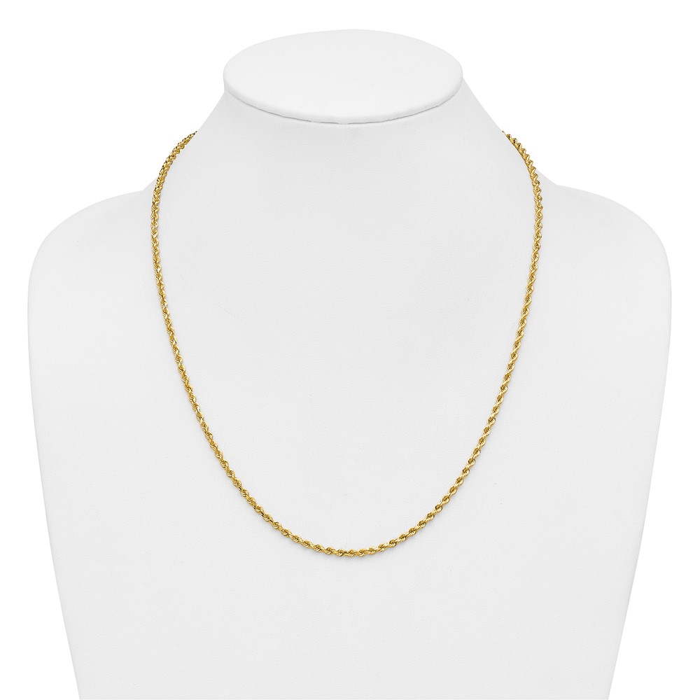 14K 22 inch 2.75mm Diamond-cut Rope with Lobster Clasp Chain (021L-22)