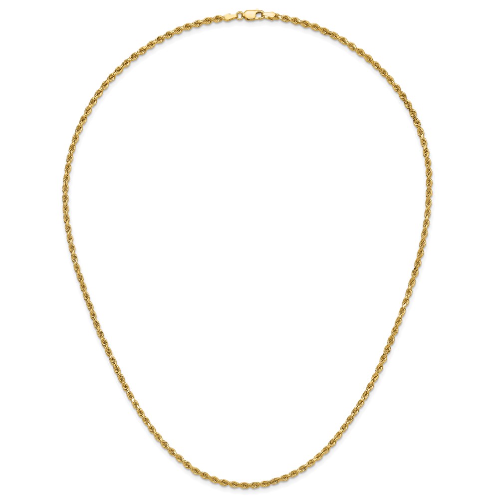 14K 22 inch 2.75mm Diamond-cut Rope with Lobster Clasp Chain (021L-22)