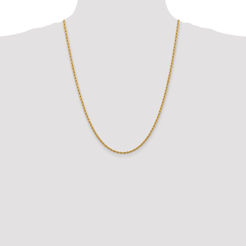 14K 24 inch 2.75mm Diamond-cut Rope with Lobster Clasp Chain (021L-24)