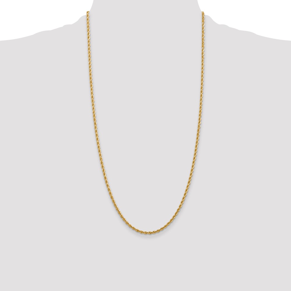 14K 26 inch 2.75mm Diamond-cut Rope with Lobster Clasp Chain (021L-26)