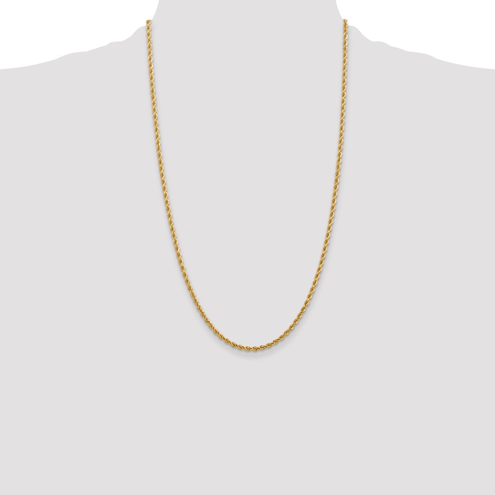 14K 28 inch 2.75mm Diamond-cut Rope with Lobster Clasp Chain (021L-28)