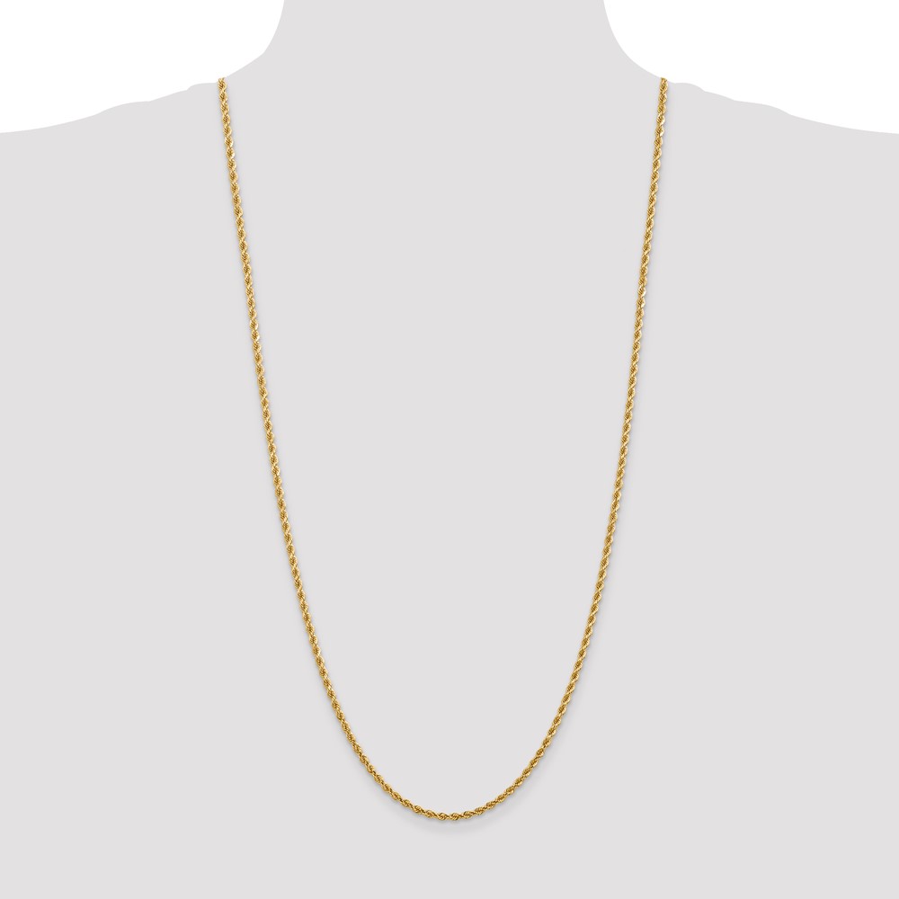 14K 30 inch 2.75mm Diamond-cut Rope with Lobster Clasp Chain (021L-30)