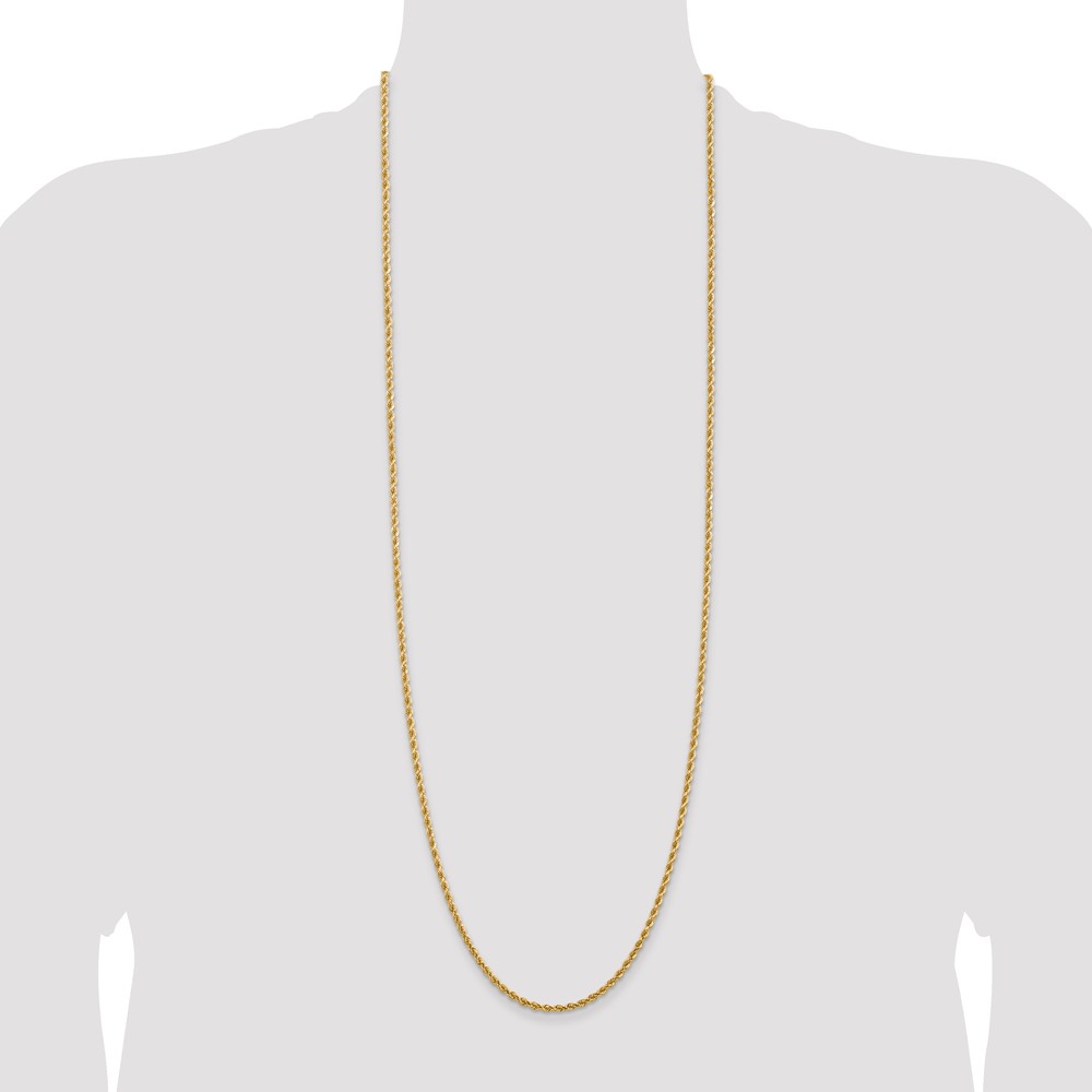 14K 36 inch 2.75mm Diamond-cut Rope with Lobster Clasp Chain (021L-36)