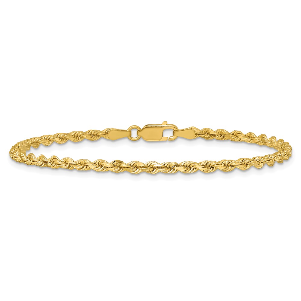 14K 7 inch 2.75mm Diamond-cut Rope with Lobster Clasp Chain (021L-7)
