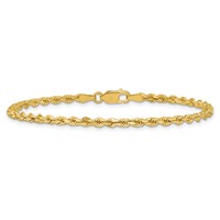 14K 2.75mm Yellow Gold Diamond-cut Rope Chain with Lobster Clasp, 7" view 4
