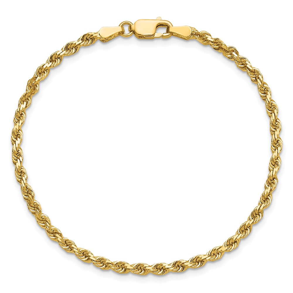 14K 7 inch 2.75mm Diamond-cut Rope with Lobster Clasp Chain (021L-7)