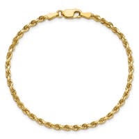 14K 2.75mm Yellow Gold Diamond-cut Rope Chain with Lobster Clasp, 7" view 5