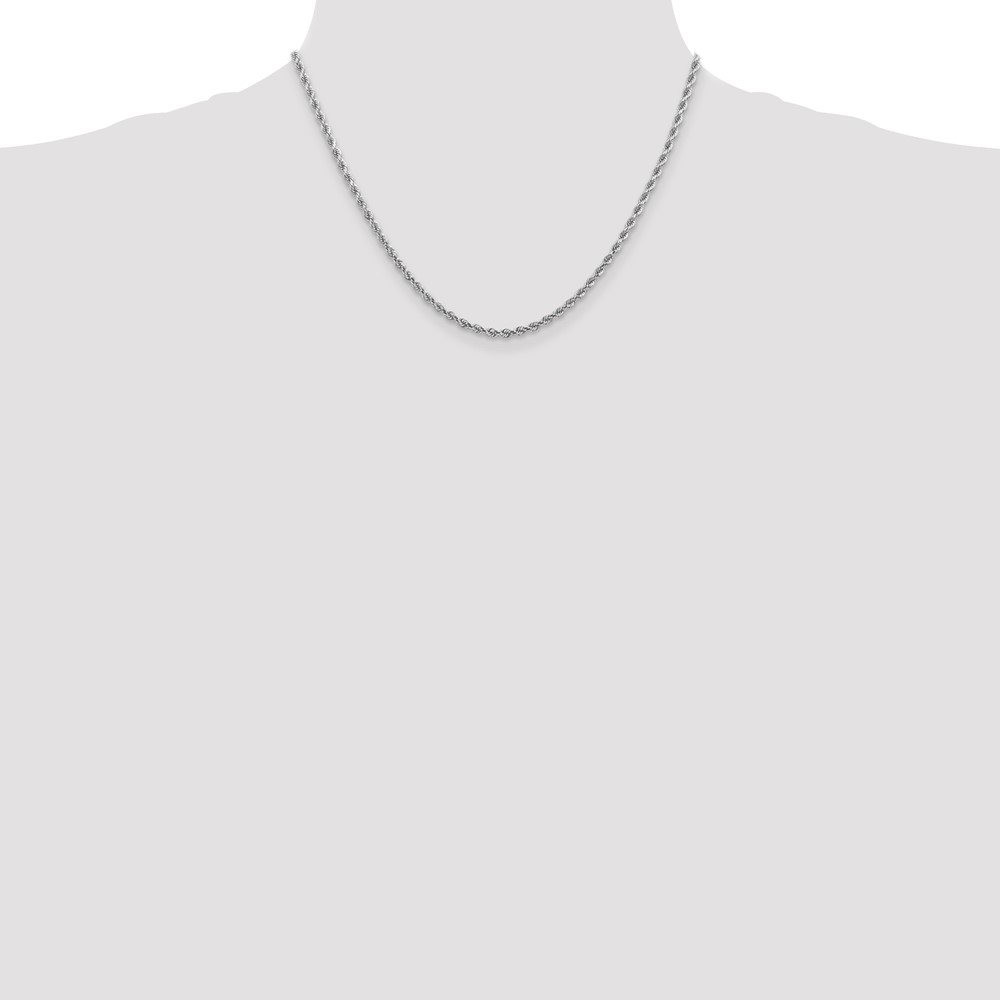 10k White Gold 2.75mm Diamond-cut Rope Chain (10K021W-18)