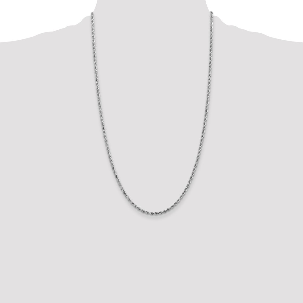10k White Gold 2.75mm Diamond-cut Rope Chain (10K021W-26)