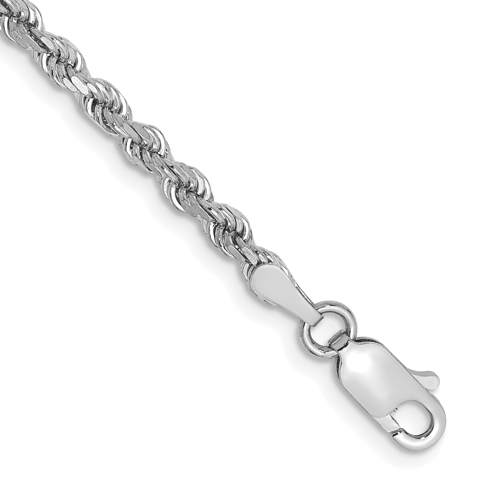 10k White Gold 2.75mm Diamond-cut Rope Chain (10K021W-7)