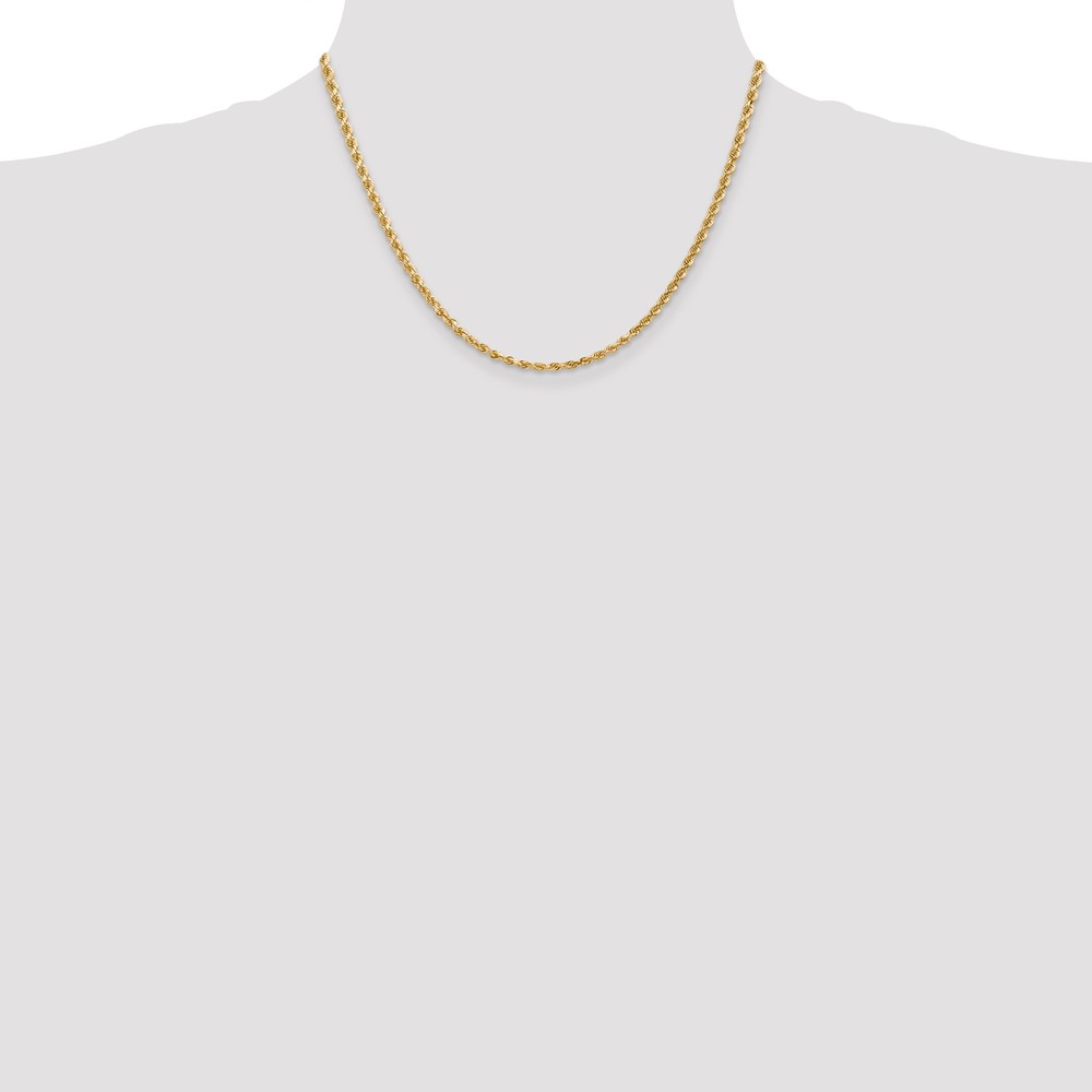 14K 18 inch 3mm Diamond-cut Rope with Lobster Clasp Chain (023L-18)