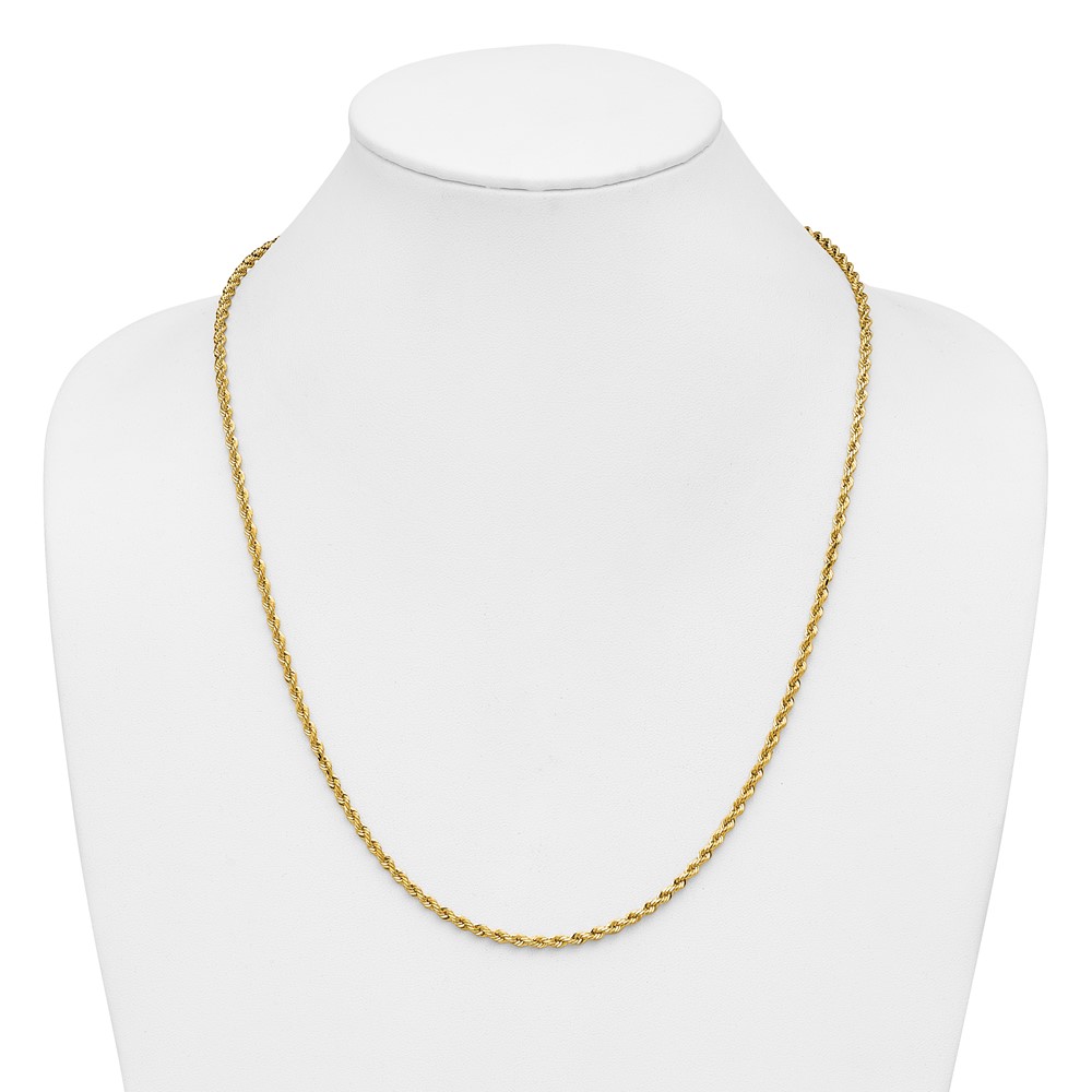 14K 24 inch 3mm Diamond-cut Rope with Lobster Clasp Chain (023L-24)