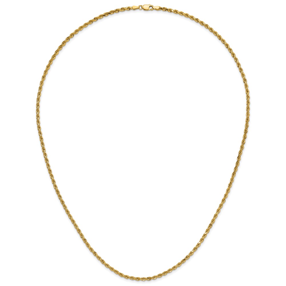 14K 24 inch 3mm Diamond-cut Rope with Lobster Clasp Chain (023L-24)
