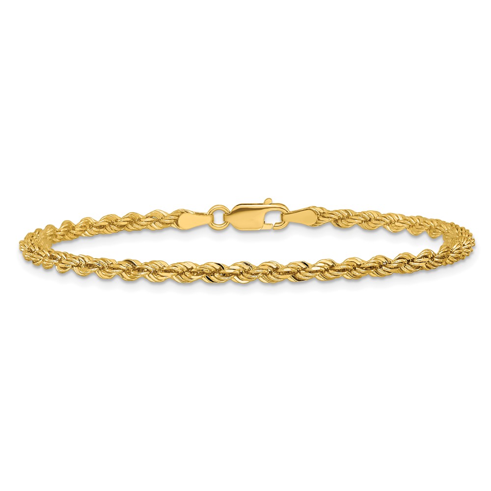 14K 7 inch 3mm Diamond-cut Rope with Lobster Clasp Chain (023L-7)