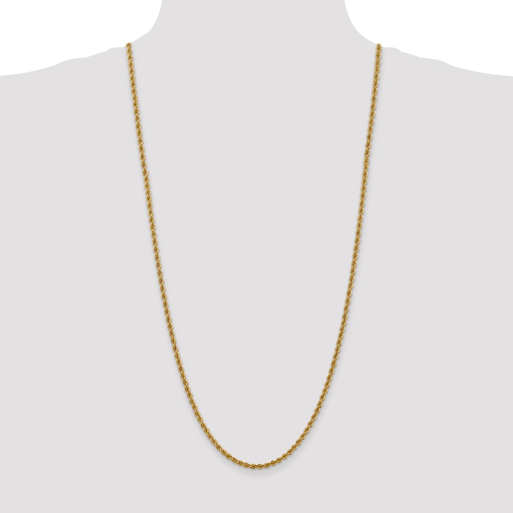 14K 30 inch 3mm Regular Rope with Lobster Clasp Chain (023S-30)
