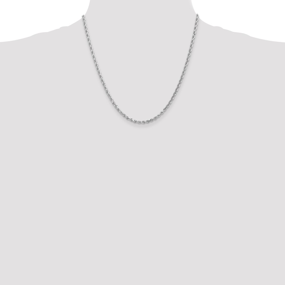 10k White Gold 3mm Diamond-cut Rope Chain (10K023W-20)
