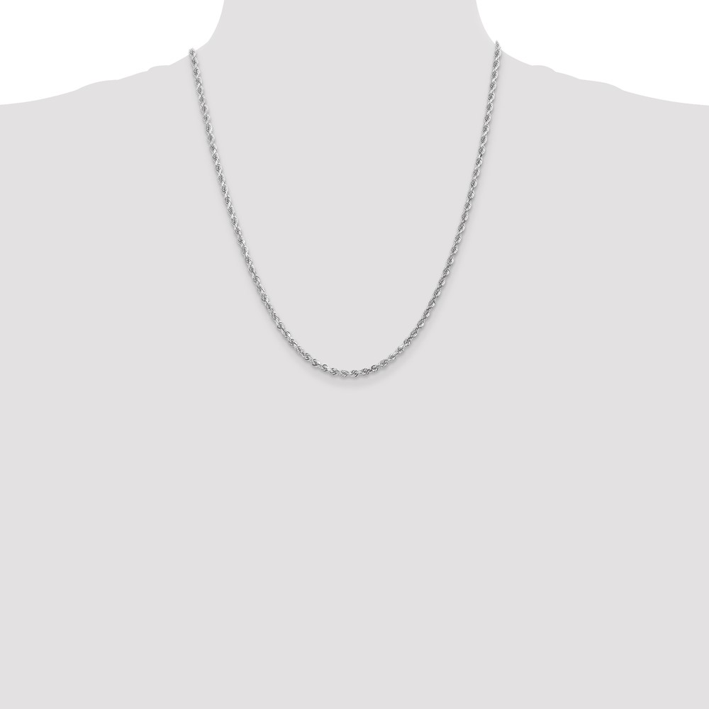 10k White Gold 3mm Diamond-cut Rope Chain (10K023W-22)