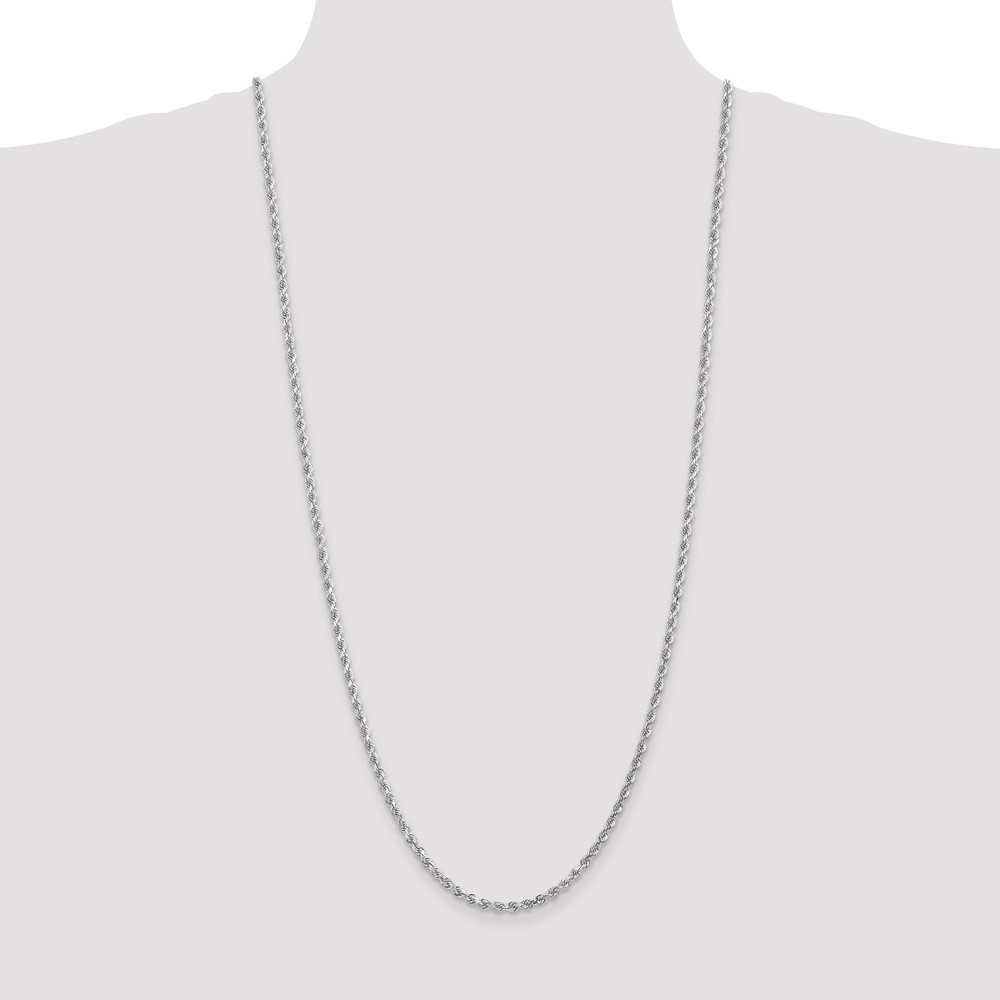 10k White Gold 3mm Diamond-cut Rope Chain (10K023W-30)